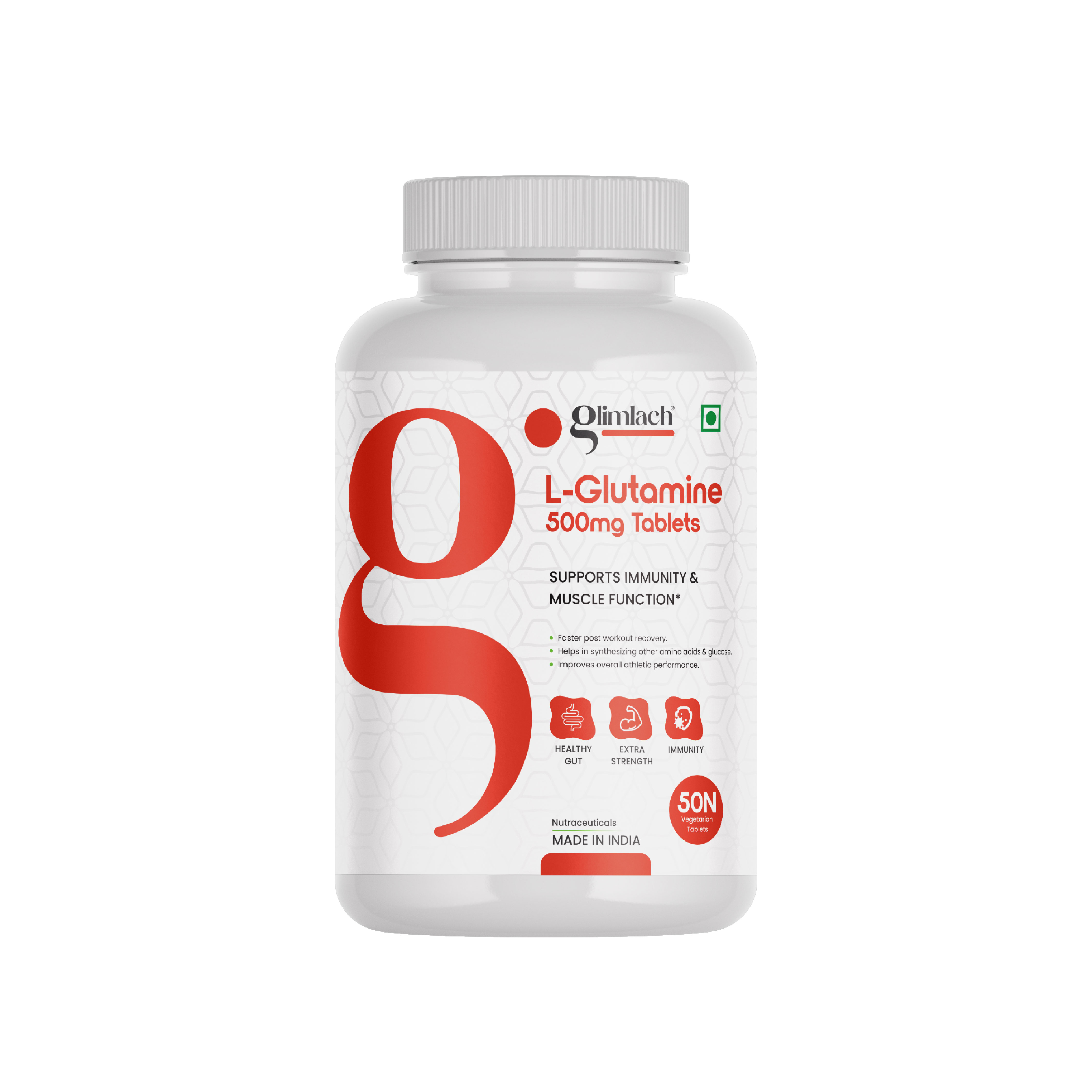 Glimlach L-Glutamine — 60 Capsules